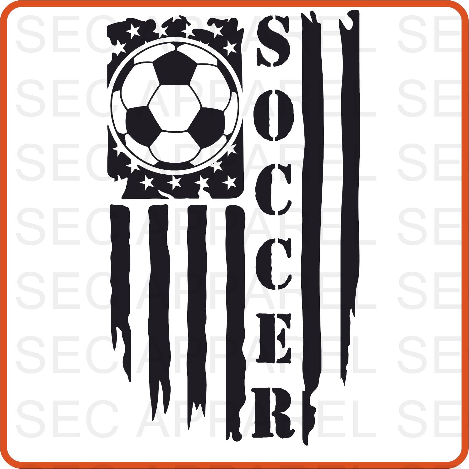 Soccer Iron On Decals Patches transfers vinyl for shirts, clothing | Sport Fan| Soccer Flag - secapparelonline