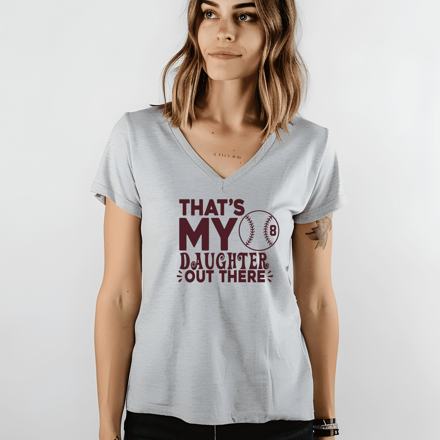 Softball Mom Shirt | Crew neck | V Neck| Sweatshirt | Hoodie | Thats my daughter out there - secapparelonline
