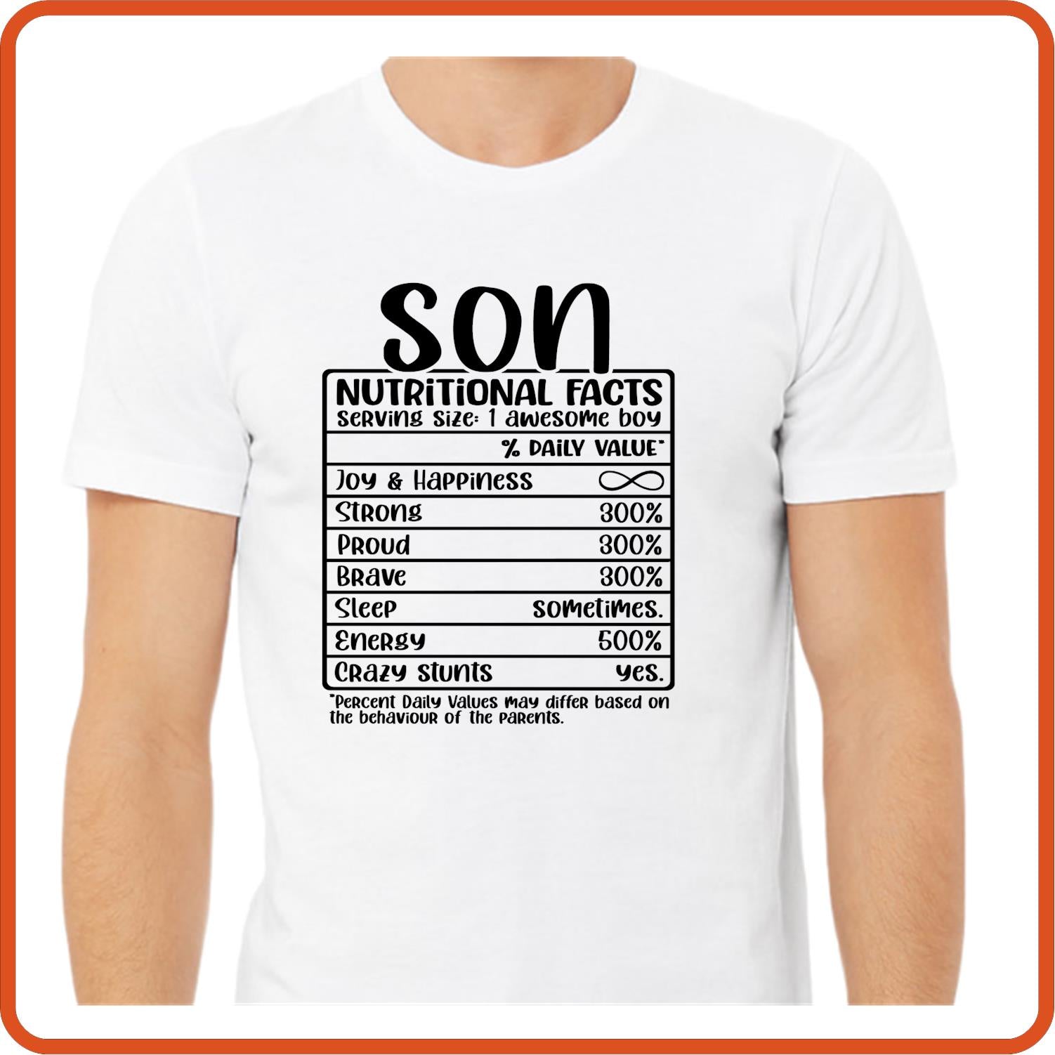 Son Nutritional Facts | Family Shirts | T-Shirts by SEC Apparel - secapparelonline