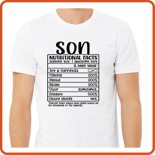Son Nutritional Facts | Family Shirts | T-Shirts by SEC Apparel - secapparelonline