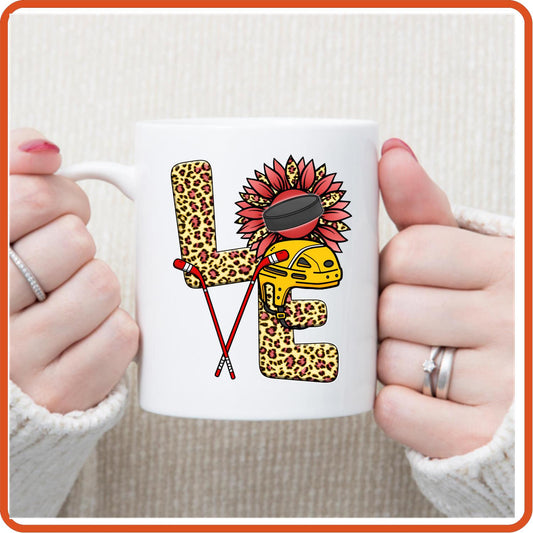 Ice Hockey Fan Mugs -11oz Coffee Mug | Sport Fan Mugs | Love Ice Hockey