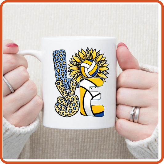 Volleyball Fan Mugs -11oz Coffee Mug | Sport Fan Mugs | Love Volleyball