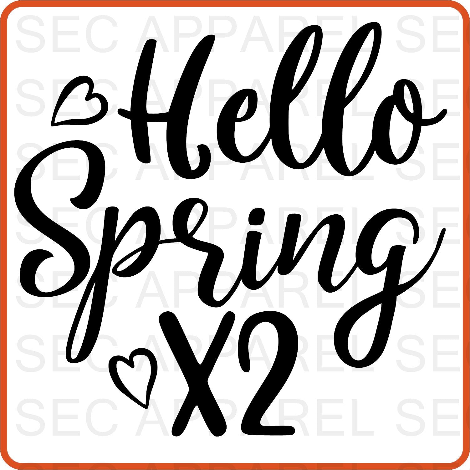 Spring Iron On Decals Patches transfers vinyl for shirts, clothing | Hello Spring - secapparelonline