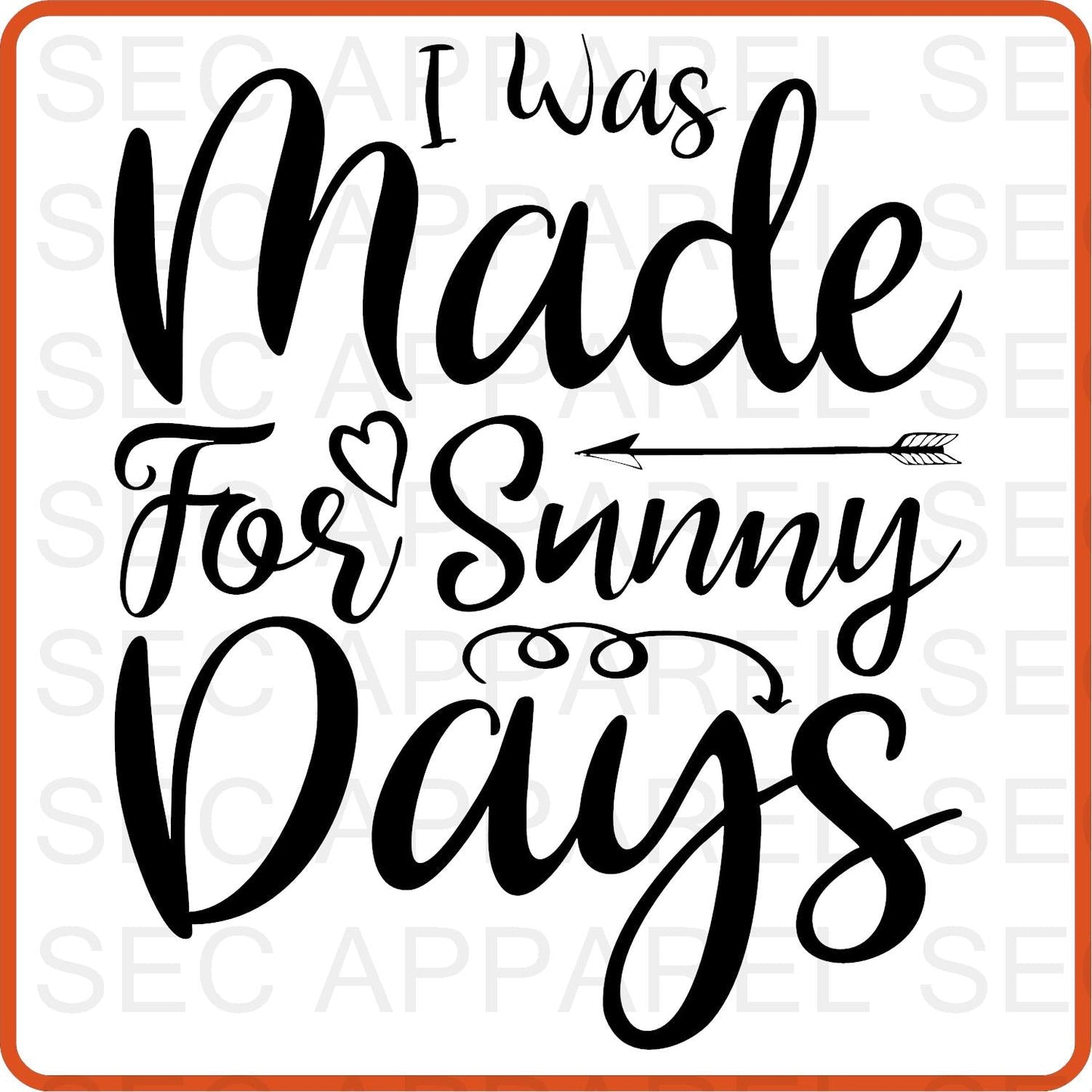 Spring Iron On Decals Patches transfers vinyl for shirts, clothing | I Was Made for Sunny Days - secapparelonline