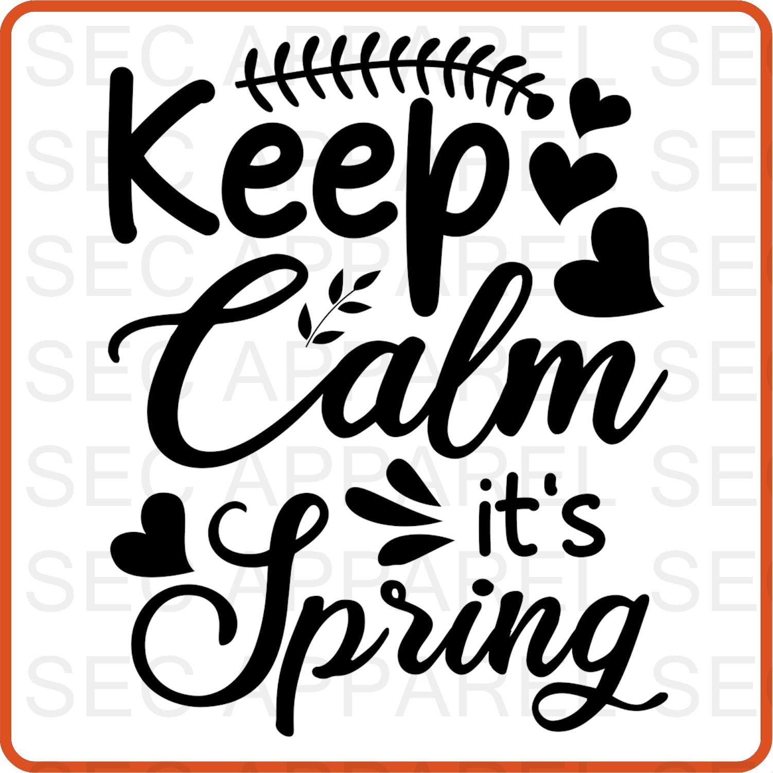 Spring Iron On Decals Patches transfers vinyl for shirts, clothing | Keep Calm It's Spring - secapparelonline