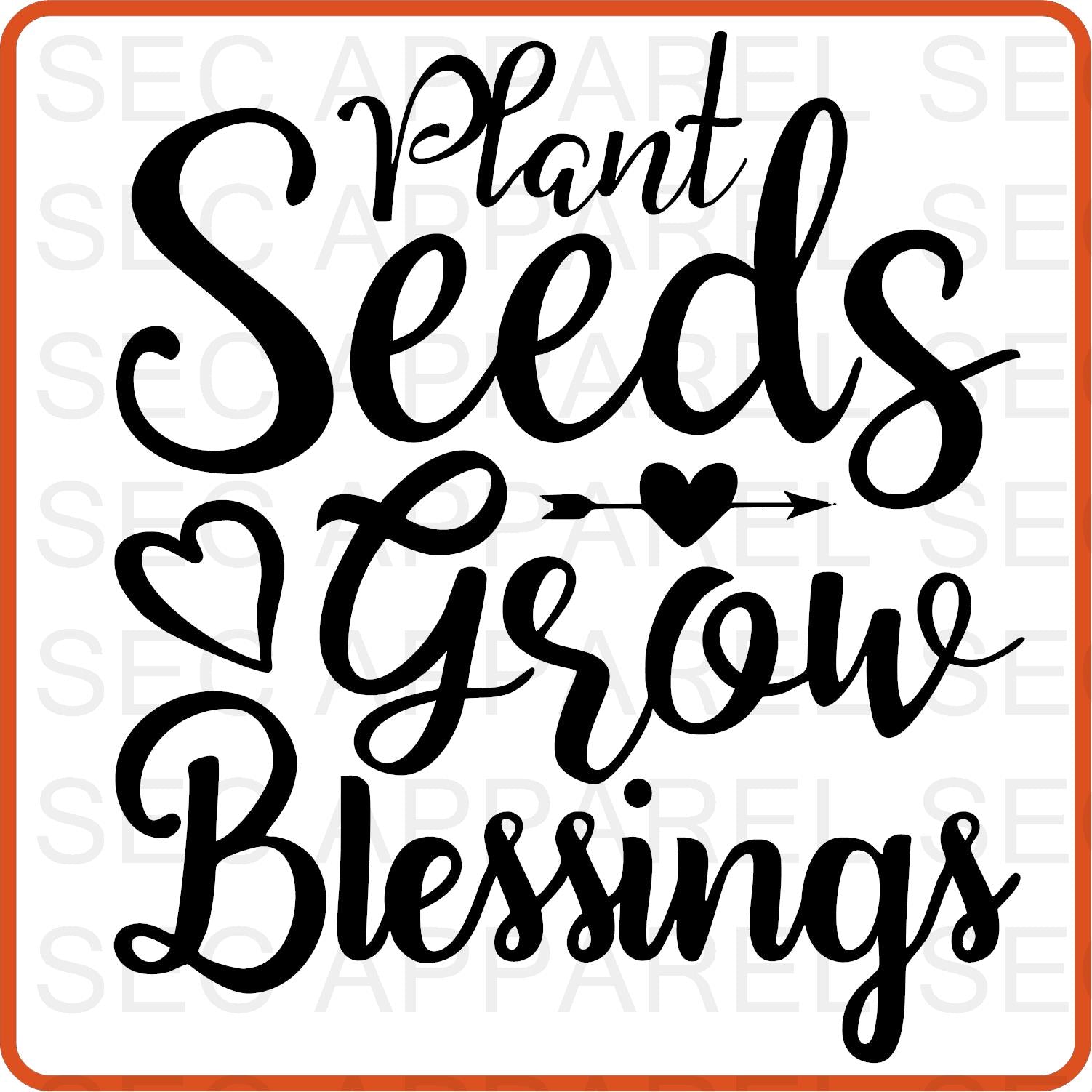 Spring Iron On Decals Patches transfers vinyl for shirts, clothing | Plant Seeds Grow Blessings - secapparelonline