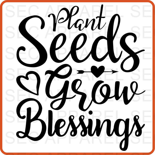 Spring Iron On Decals Patches transfers vinyl for shirts, clothing | Plant Seeds Grow Blessings - secapparelonline