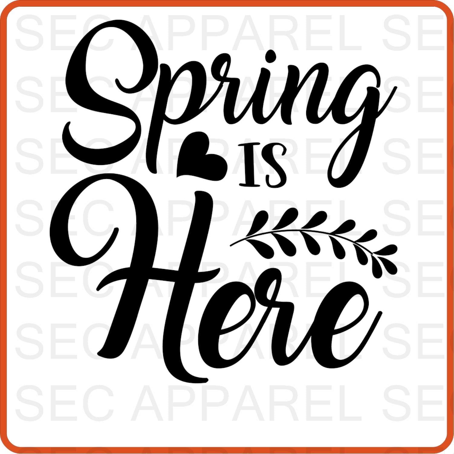 Spring Iron On Decals Patches transfers vinyl for shirts, clothing | Spring Is Here - secapparelonline