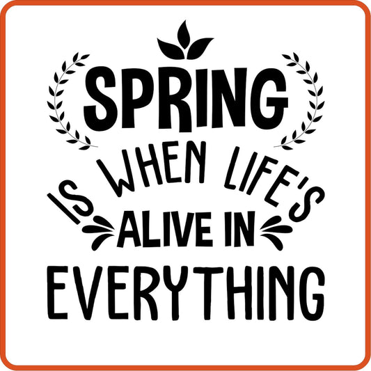 Spring Iron On Decals Patches transfers vinyl for shirts, clothing | Spring Is When Life's Alive - secapparelonline