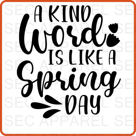 Spring Iron On Decals Patches transfers vinyl  for shirts, clothing | A Kind Word Is Like a Spring Day