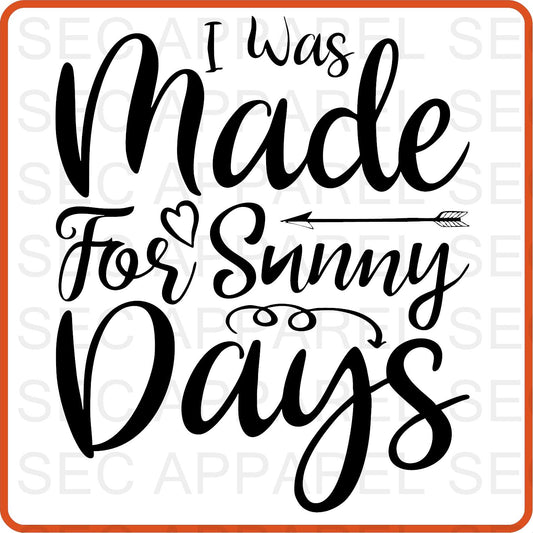 Spring Iron On Decals Patches transfers vinyl  for shirts, clothing | I Was Made for Sunny Days