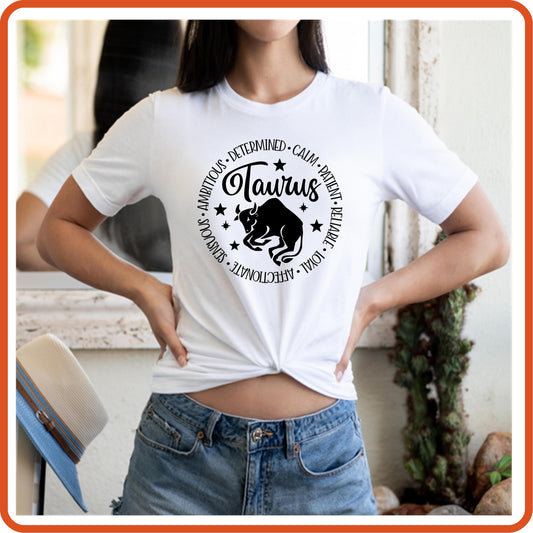 Taurus Zodiac Sign Horoscope Birthday T-Shirt | SEC Apparel