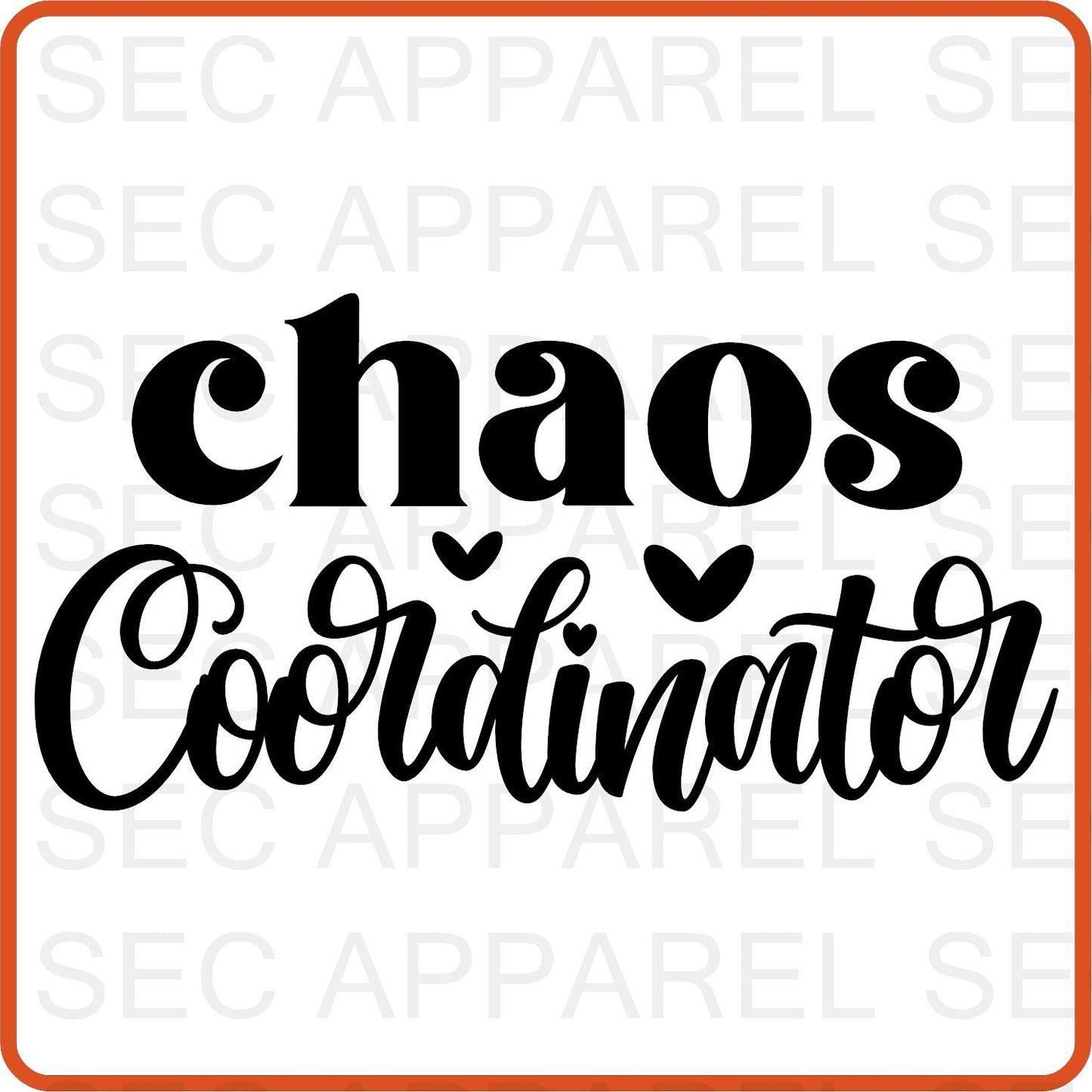 Teacher Iron On Decals Patches transfers vinyl for shirts, clothing | Professional| Chaos Coordinator - secapparelonline