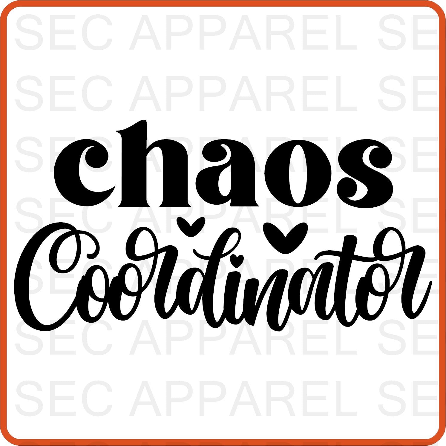 Teacher Iron On Decals Patches transfers vinyl for shirts, clothing | Professional| Chaos Coordinator - secapparelonline
