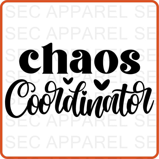 Teacher Iron On Decals Patches transfers vinyl for shirts, clothing | Professional| Chaos Coordinator - secapparelonline