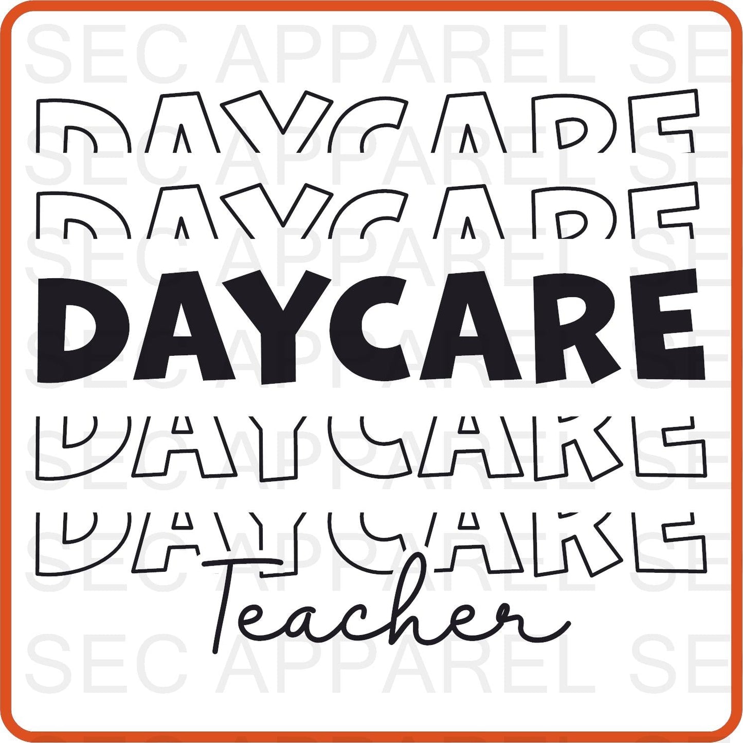 Teacher Iron On Decals Patches transfers vinyl for shirts, clothing | Professional| Daycare - secapparelonline