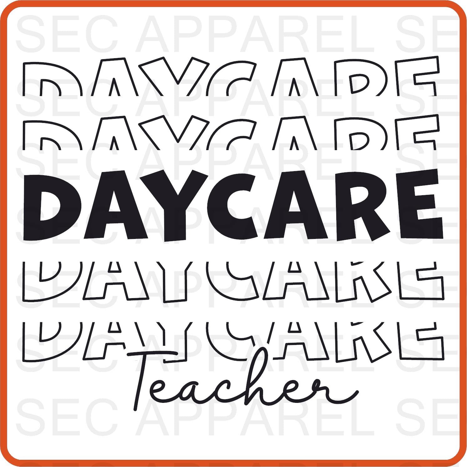 Teacher Iron On Decals Patches transfers vinyl for shirts, clothing | Professional| Daycare - secapparelonline
