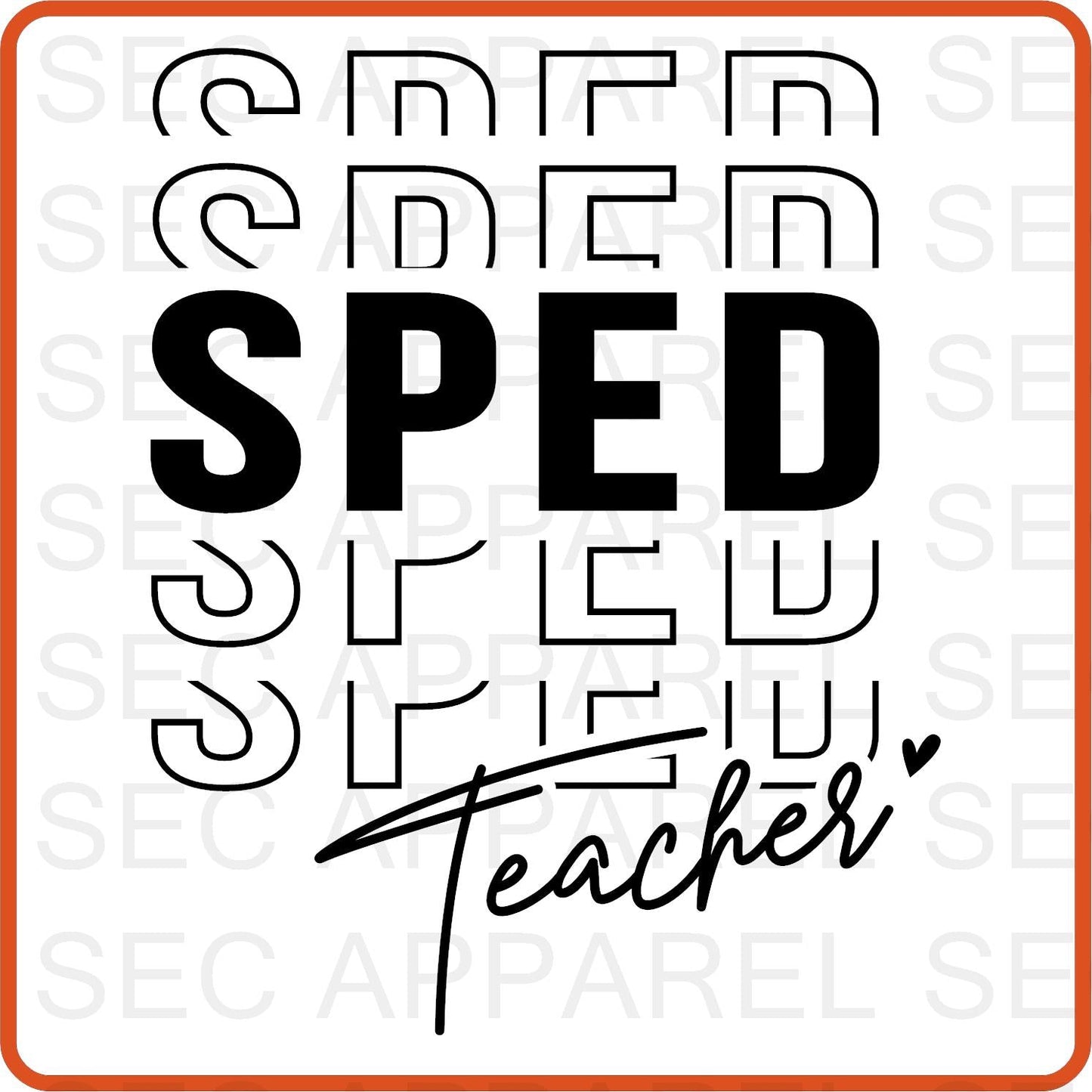 Teacher Iron On Decals Patches transfers vinyl for shirts, clothing | Professional| SPED - secapparelonline