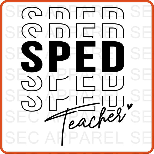 Teacher Iron On Decals Patches transfers vinyl for shirts, clothing | Professional| SPED - secapparelonline