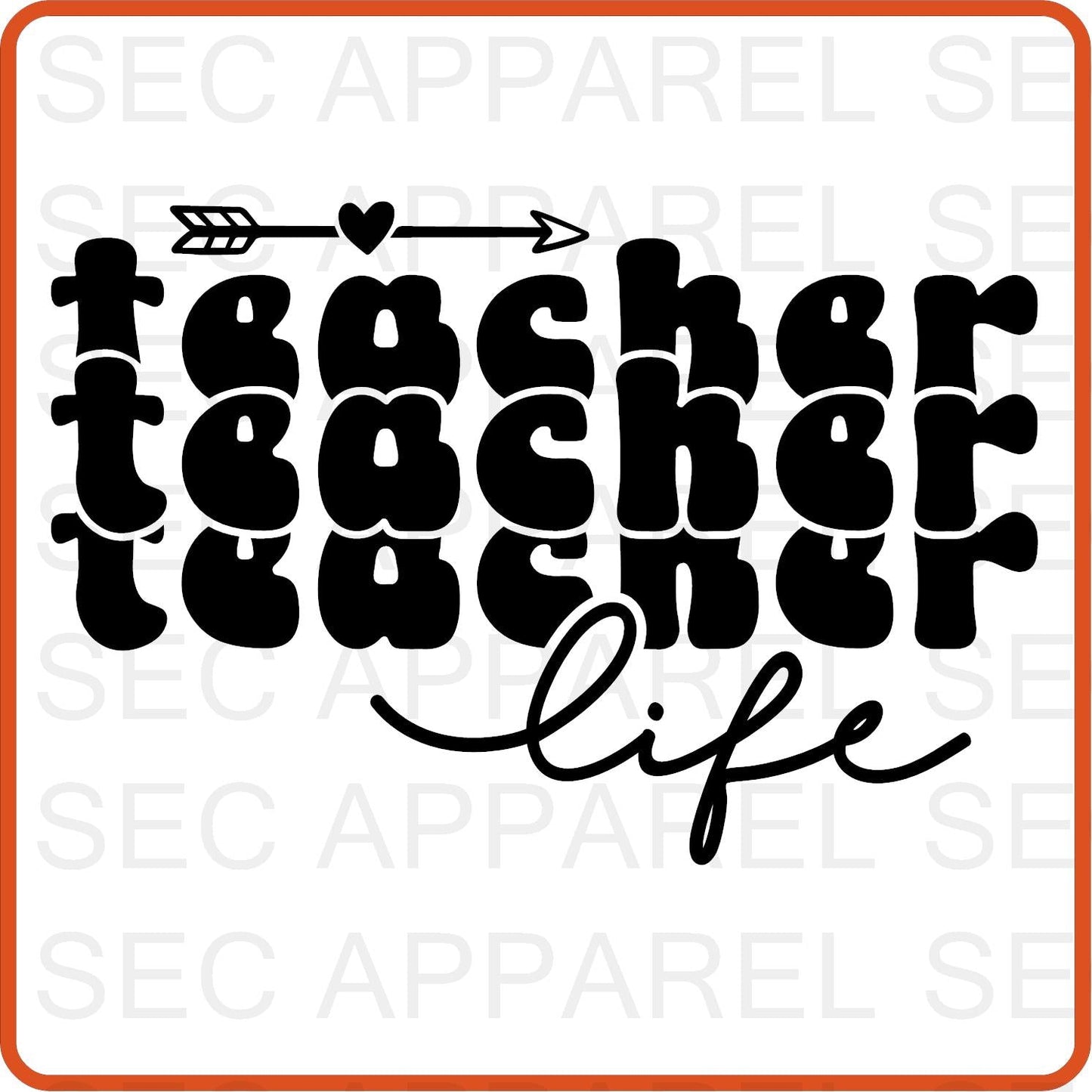 Teacher Iron On Decals Patches transfers vinyl for shirts, clothing | Professional| Teacher Life - secapparelonline