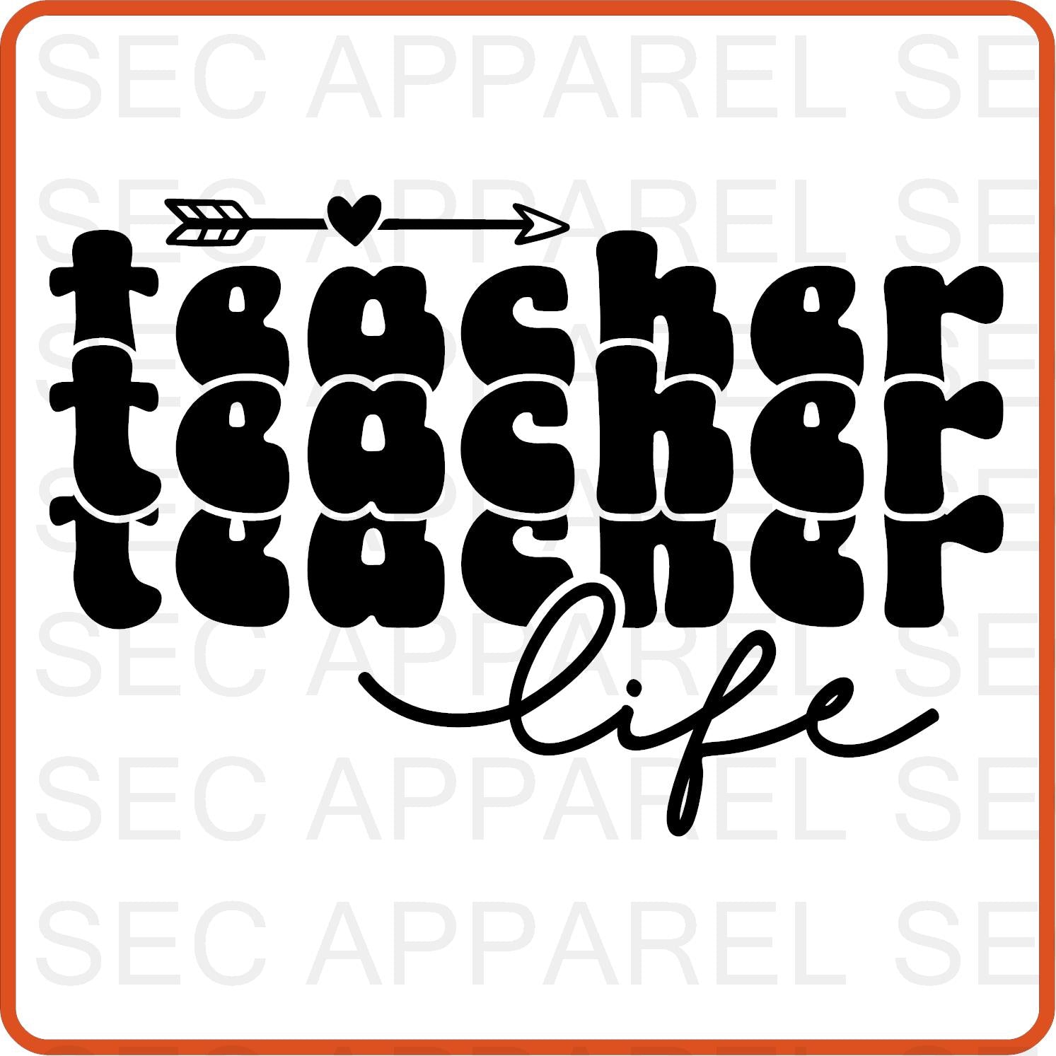 Teacher Iron On Decals Patches transfers vinyl for shirts, clothing | Professional| Teacher Life - secapparelonline