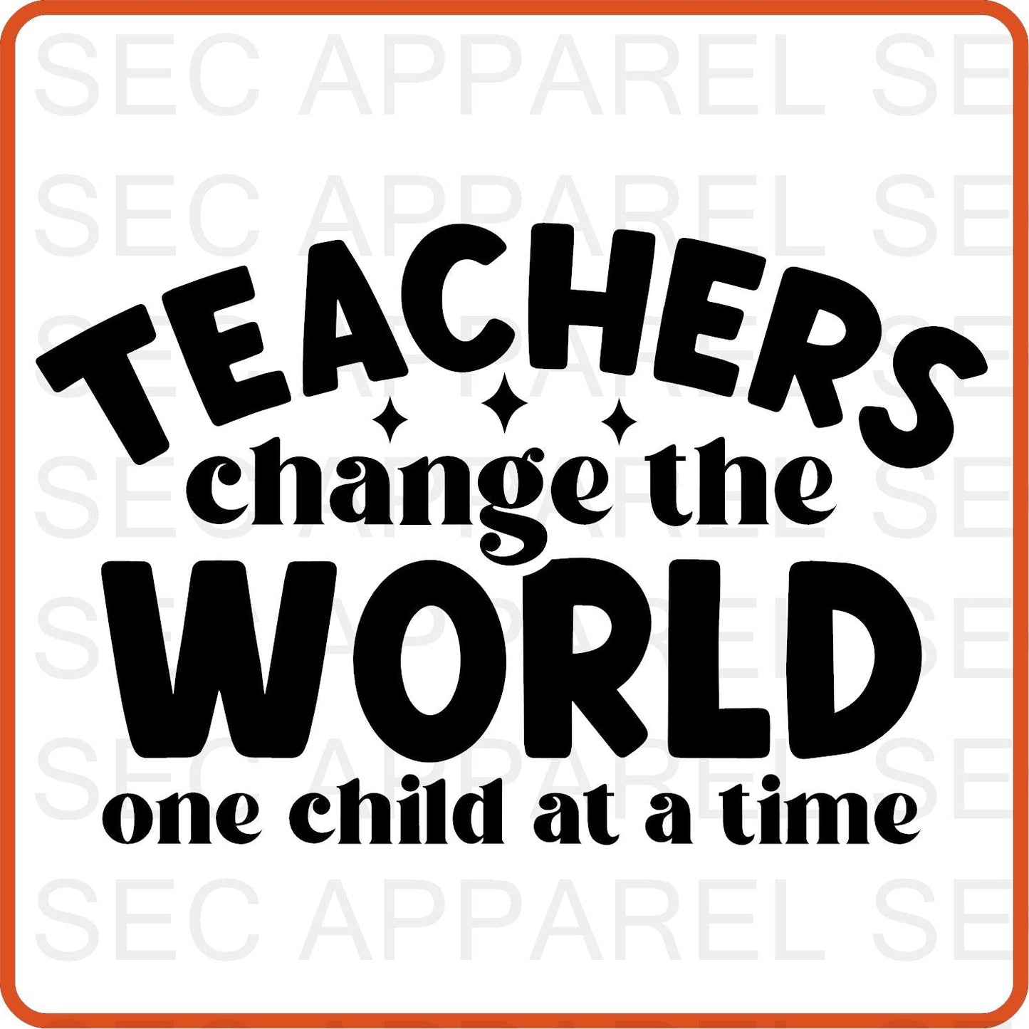 Teacher Iron On Decals Patches transfers vinyl for shirts, clothing | Professional| Teachers Change the World - secapparelonline