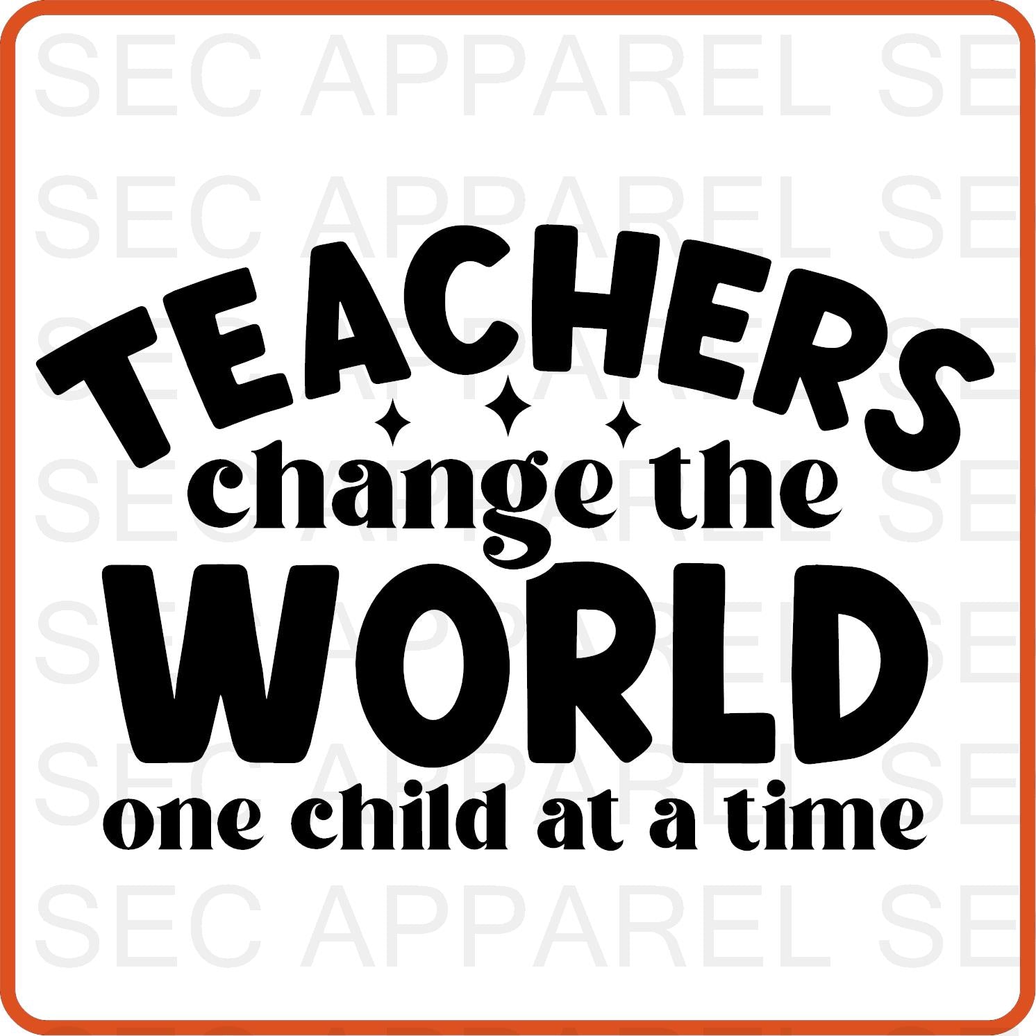 Teacher Iron On Decals Patches transfers vinyl for shirts, clothing | Professional| Teachers Change the World - secapparelonline