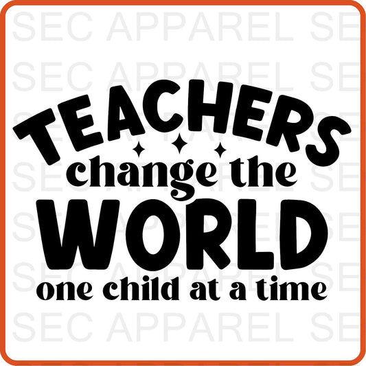 Teacher Iron On Decals Patches transfers vinyl for shirts, clothing | Professional| Teachers Change the World - secapparelonline