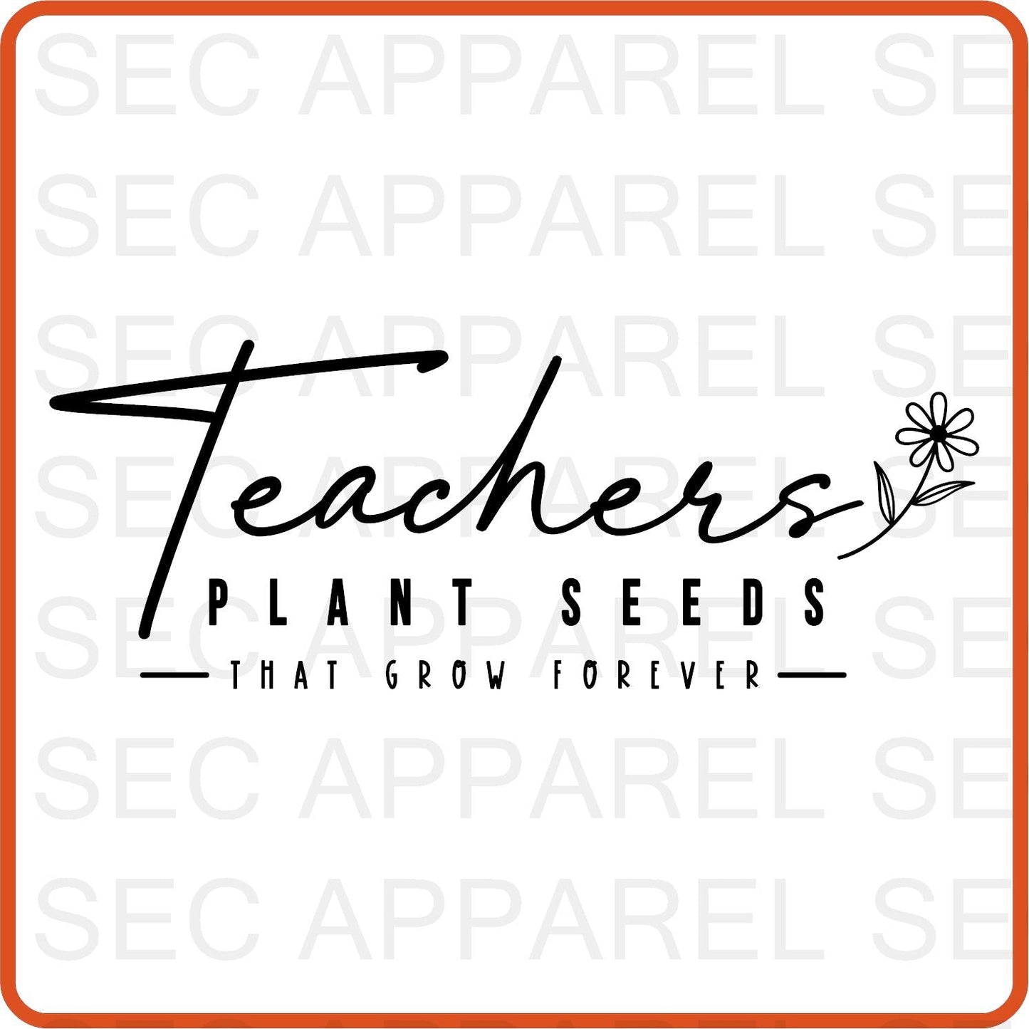 Teacher Iron On Decals Patches transfers vinyl for shirts, clothing | Professional| Teachers Plant Seeds - secapparelonline