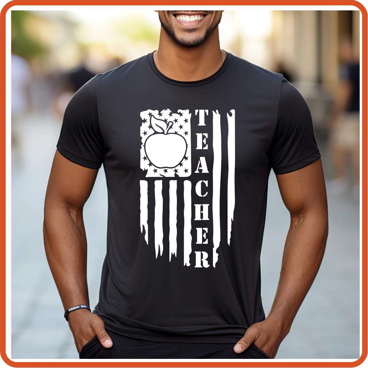 Teacher T-shirts Funny | Professional Shirts | SEC Apparel | Flag Teacher - secapparelonline