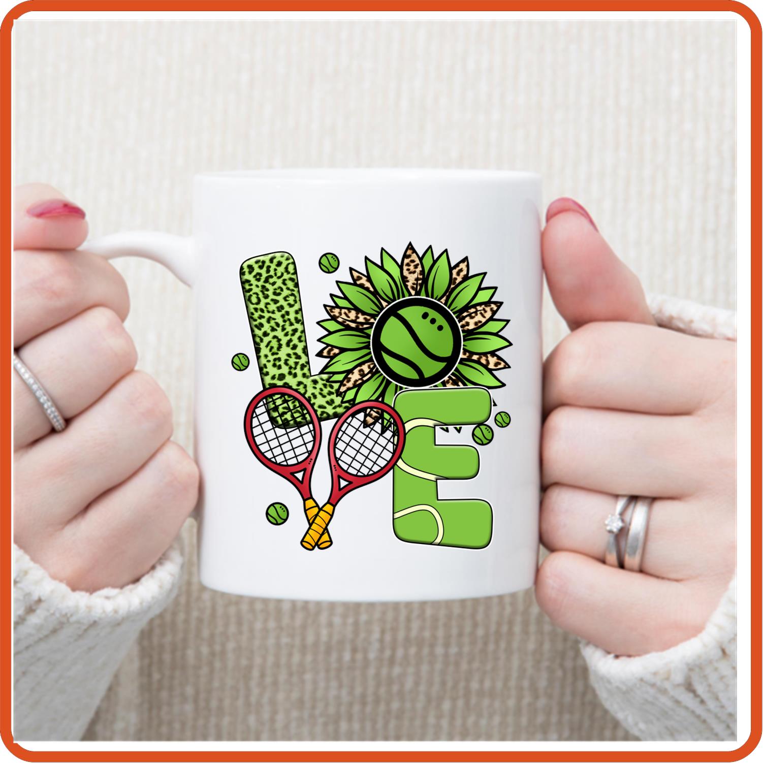 Tennis Fan Mugs - 11oz Coffee Mug | Sport Fan Mugs | Love Tennis - secapparelonline