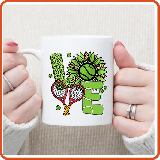 Tennis Fan Mugs - 11oz Coffee Mug | Sport Fan Mugs | Love Tennis - secapparelonline