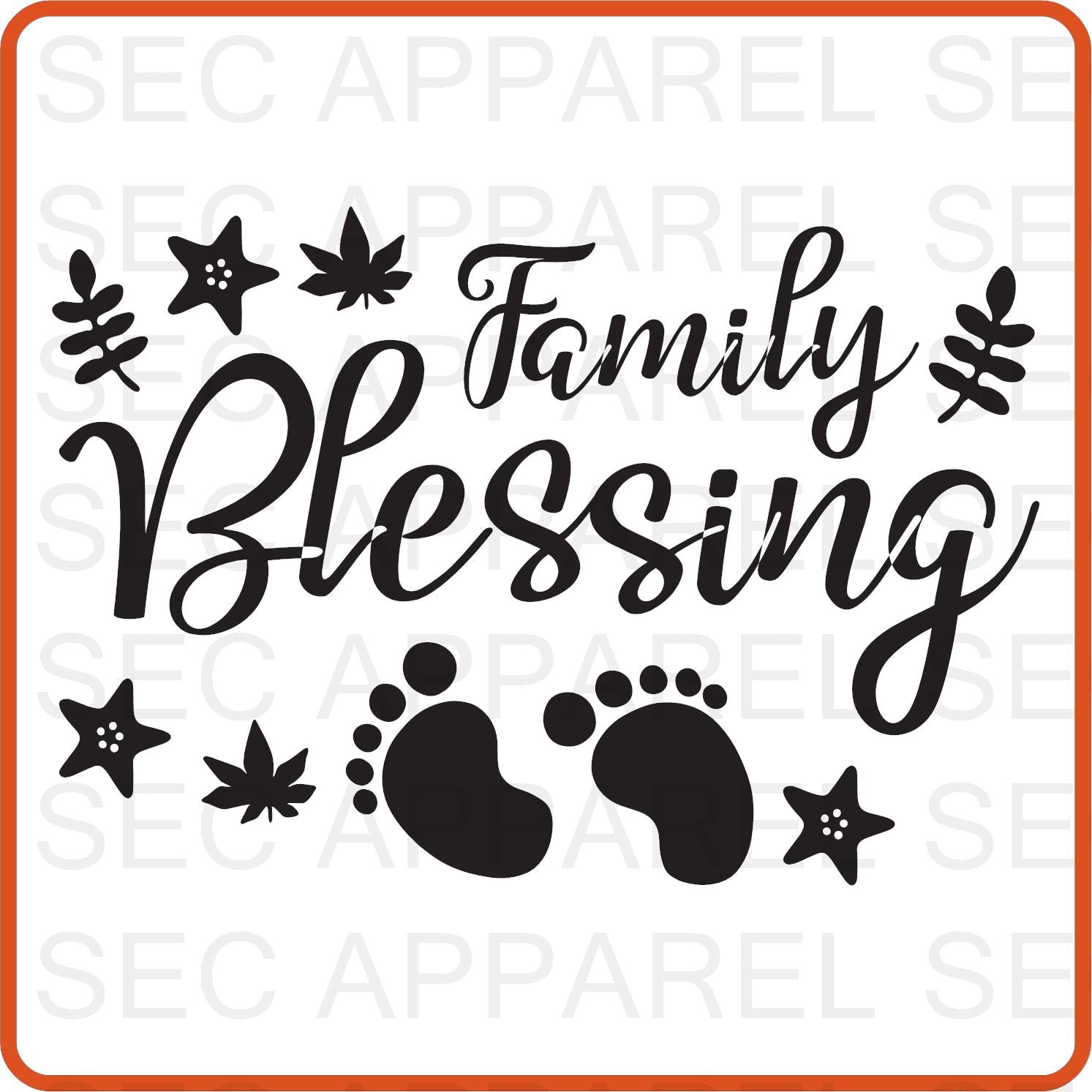 Thanksgiving Iron On Decals Patches transfers vinyl for shirts, clothing | SEC Apparel | Family Blessing - secapparelonline