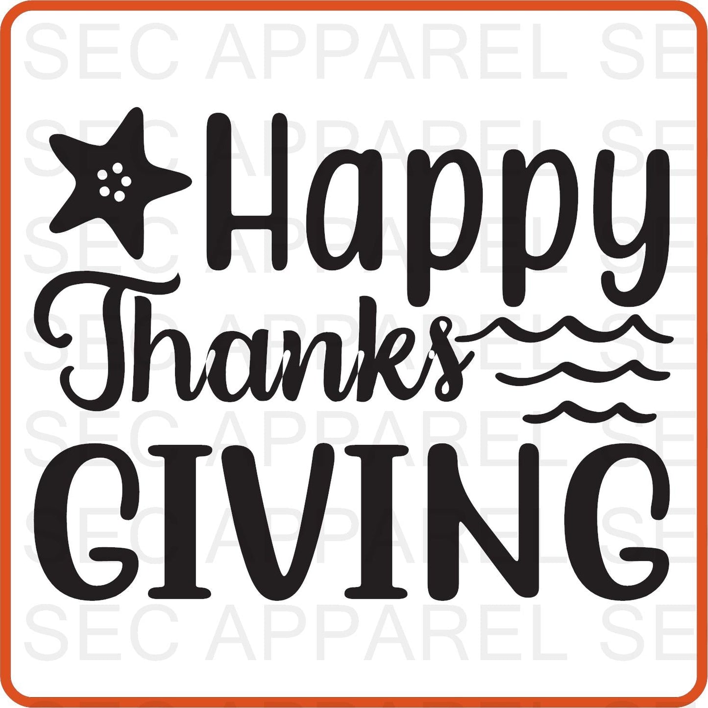Thanksgiving Iron On Decals Patches transfers vinyl for shirts, clothing | SEC Apparel | Happy Thanksgiving - secapparelonline