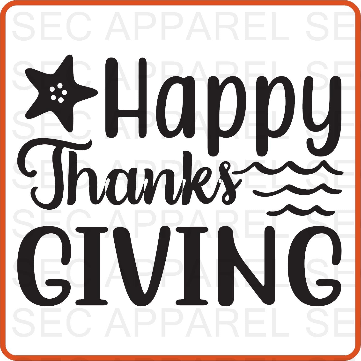 Thanksgiving Iron On Decals Patches transfers vinyl for shirts, clothing | SEC Apparel | Happy Thanksgiving - secapparelonline