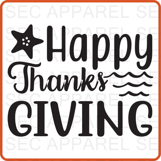 Thanksgiving Iron On Decals Patches transfers vinyl for shirts, clothing | SEC Apparel | Happy Thanksgiving - secapparelonline