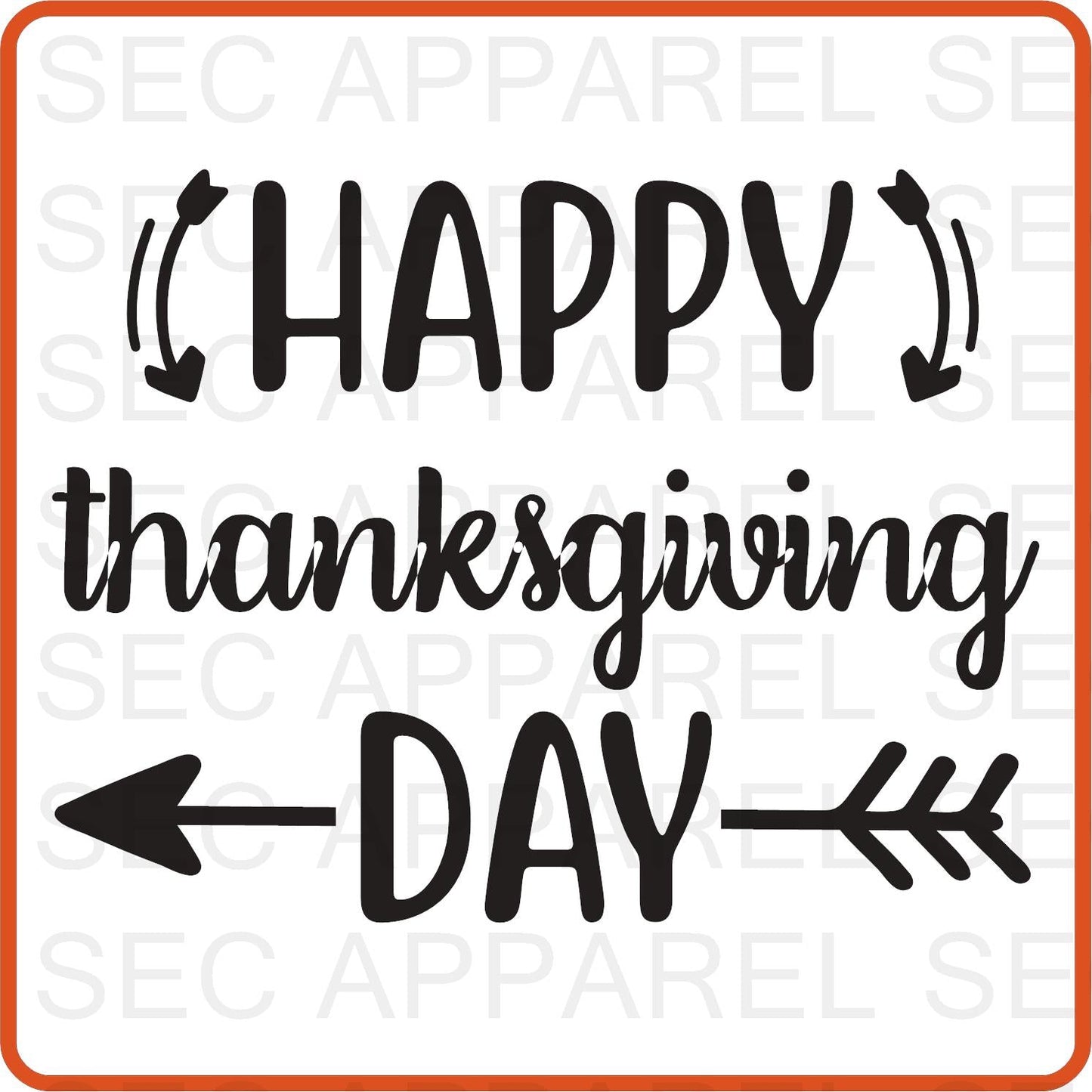 Thanksgiving Iron On Decals Patches transfers vinyl for shirts, clothing | SEC Apparel | Happy Thanksgiving Day - secapparelonline