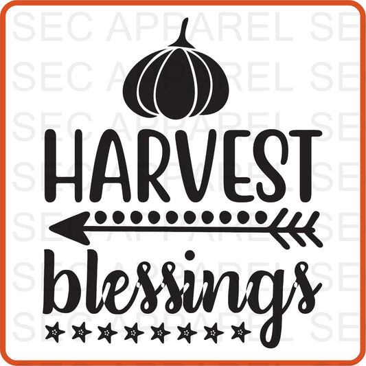 Thanksgiving Iron On Decals Patches transfers vinyl for shirts, clothing | SEC Apparel | Harvest Blessing - secapparelonline