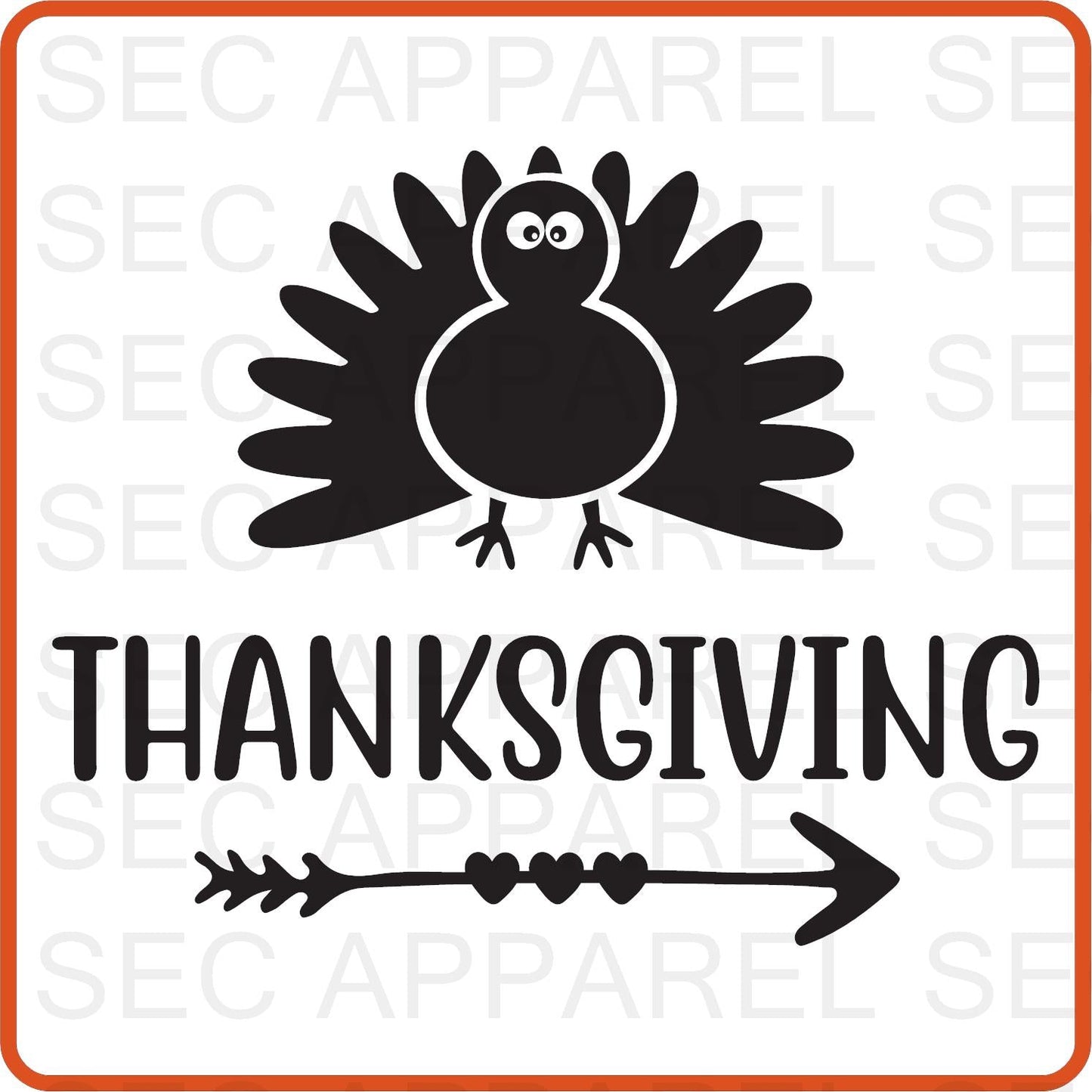 Thanksgiving Iron On Decals Patches transfers vinyl for shirts, clothing | SEC Apparel | Thanksgiving - secapparelonline