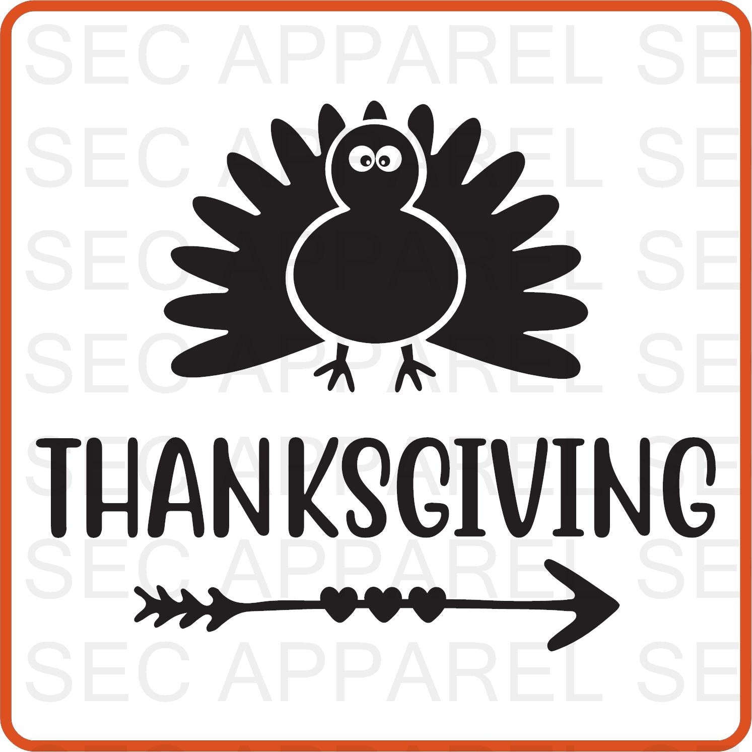 Thanksgiving Iron On Decals Patches transfers vinyl for shirts, clothing | SEC Apparel | Thanksgiving - secapparelonline