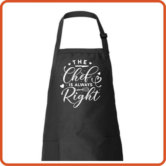 The Chef Is Always Right Full Length Apron by SEC Apparel - secapparelonline