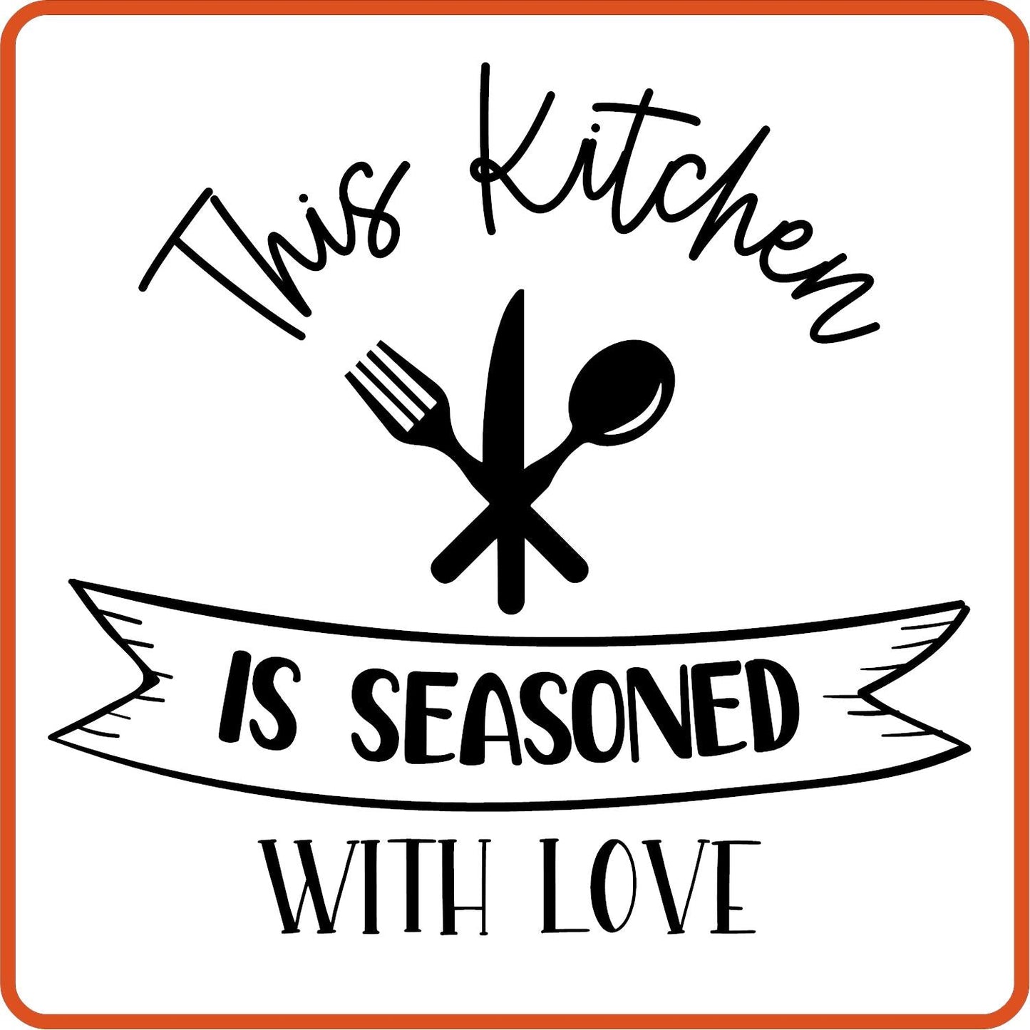 This Kitchen Is Seasoned With Love | Apron Iron On Decals Patches by SEC Apparel - secapparelonline