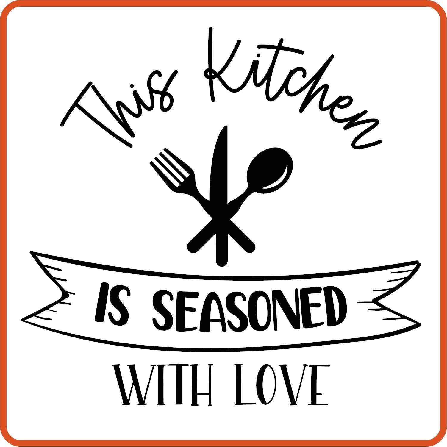 This Kitchen Is Seasoned With Love | Apron Iron On Decals Patches by SEC Apparel - secapparelonline