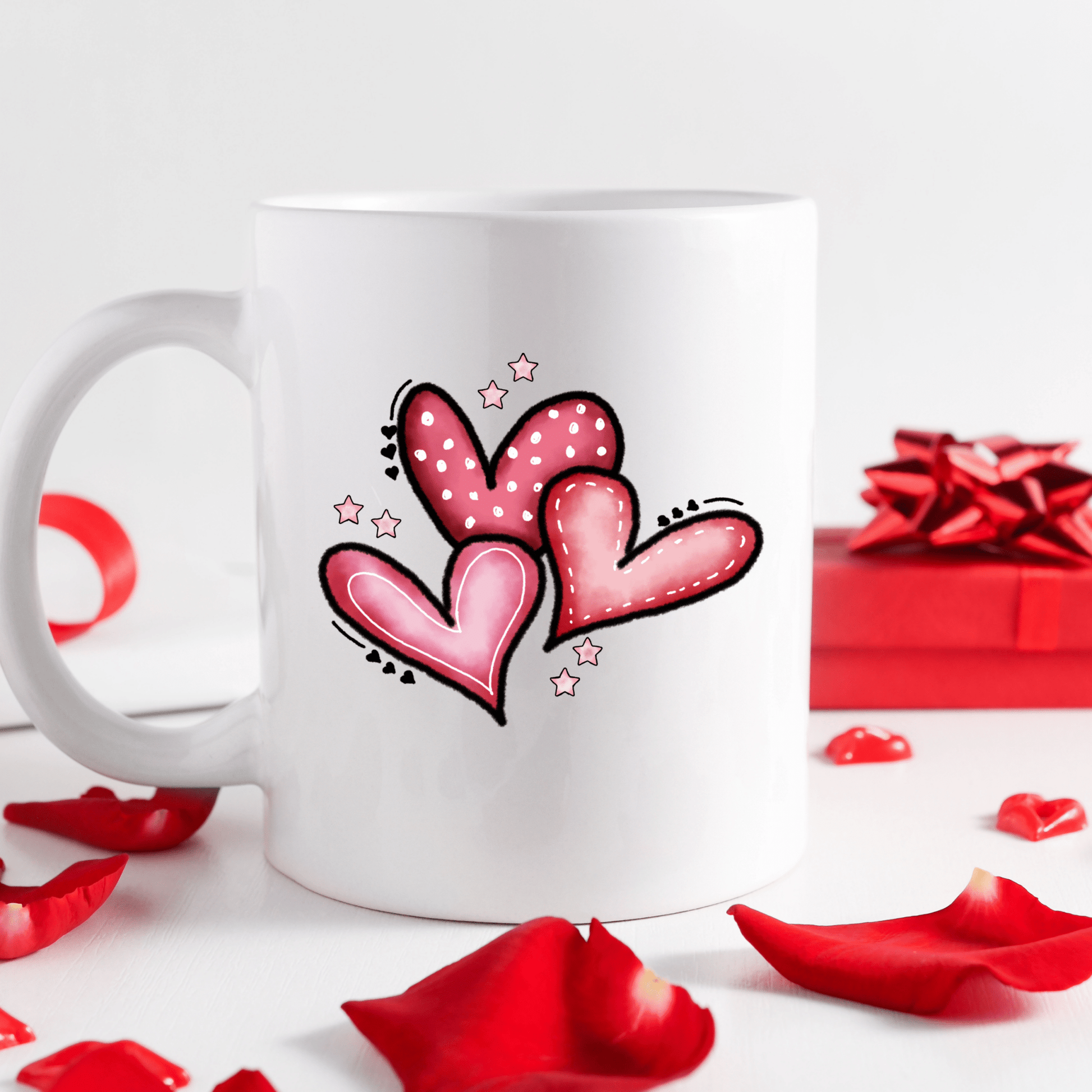Three Heart | Valentines Mugs - 11oz Coffee Mug | Gifts | SEC Apparel - secapparelonline