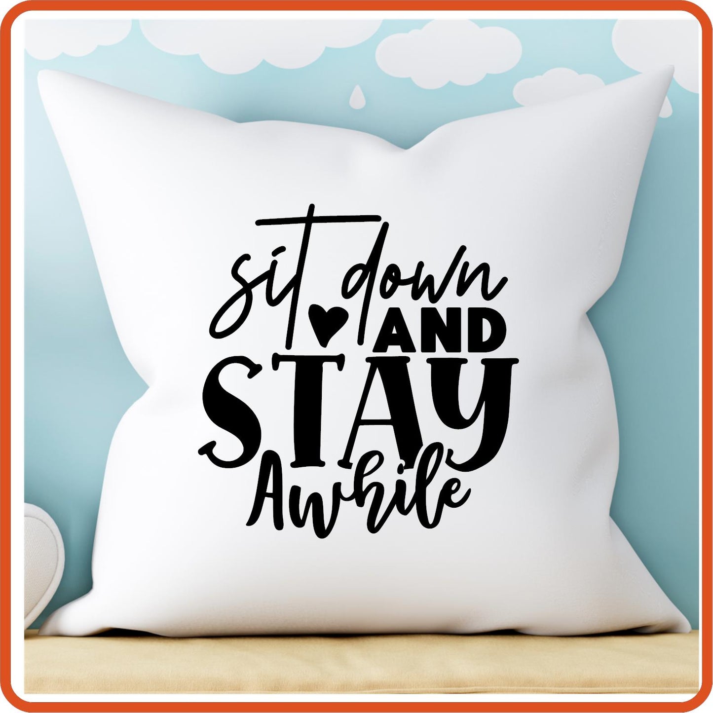 Sit Down and Stay Awhile | Throw Pillow Covers Only by SEC Apparel