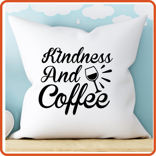 Kindness and Coffee | Throw Pillow Covers Only by SEC Apparel