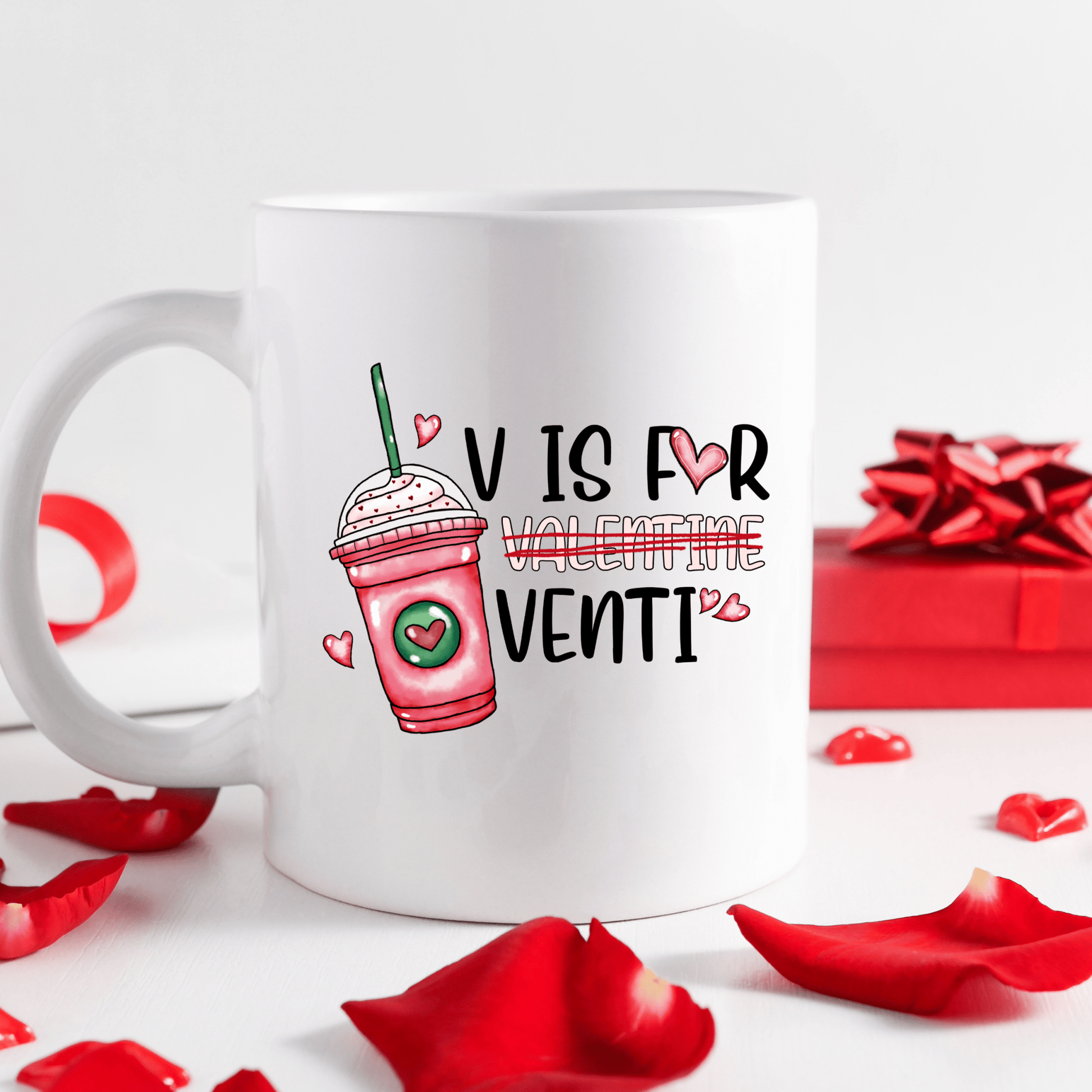 V is for Venti | Valentines Mugs - 11oz Coffee Mug | Gifts | SEC Apparel - secapparelonline