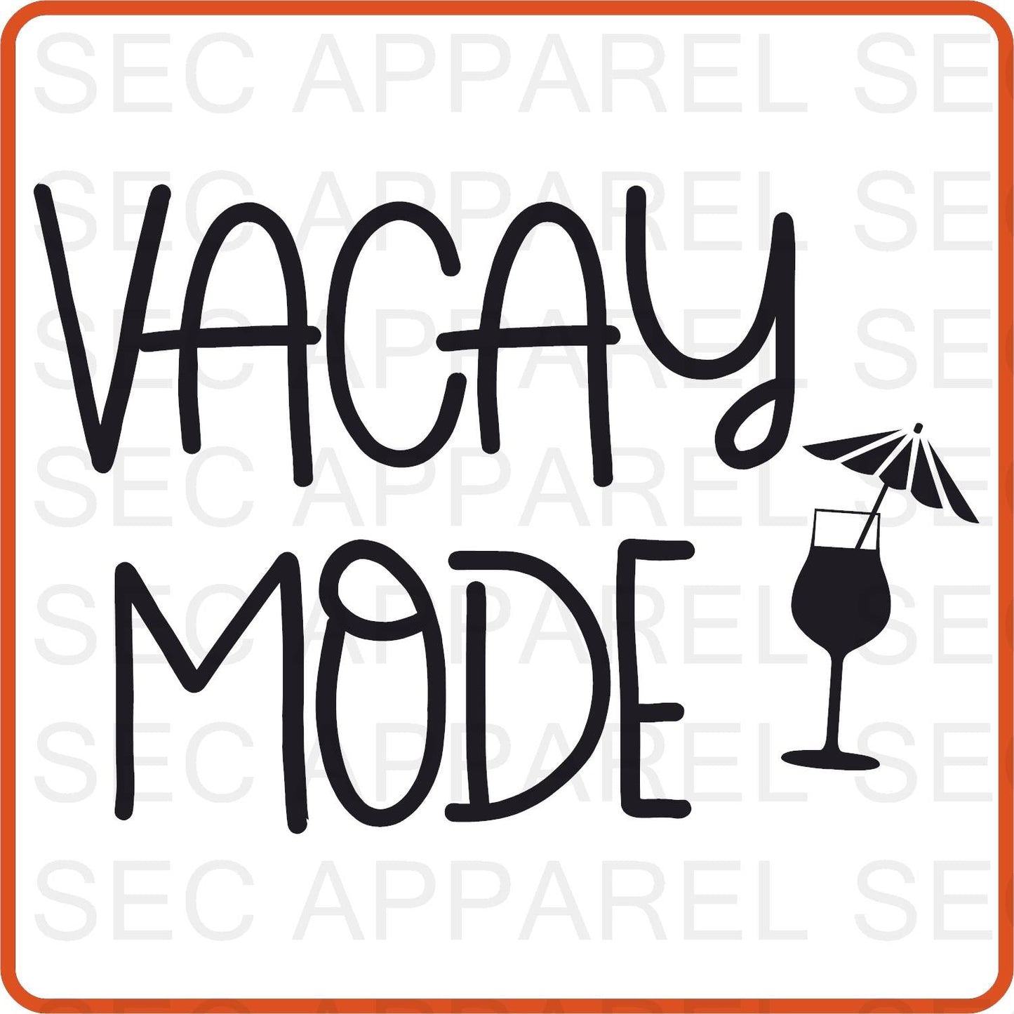 Vacation Iron On Decals Patches transfers vinyl for shirts, clothing | Vacay Mode - secapparelonline
