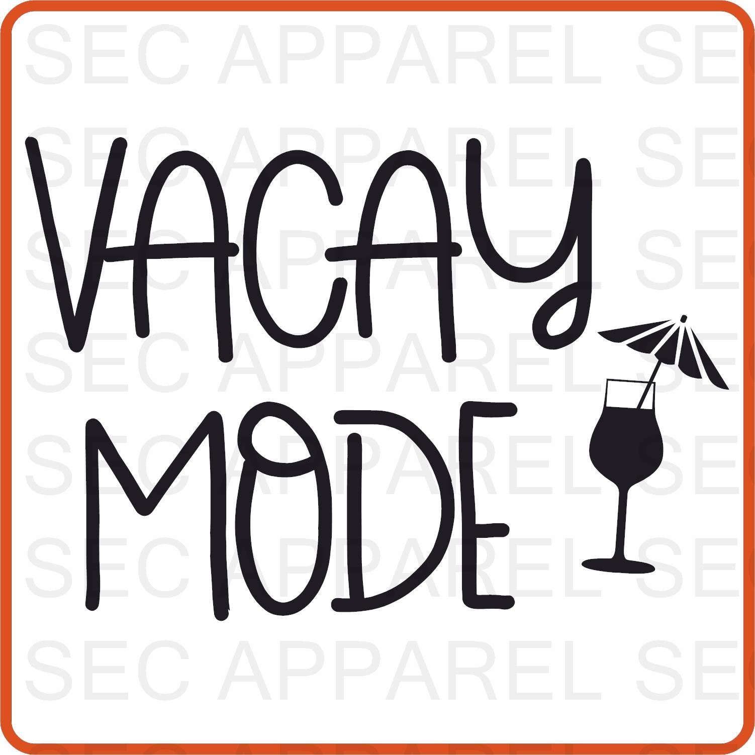 Vacation Iron On Decals Patches transfers vinyl for shirts, clothing | Vacay Mode - secapparelonline