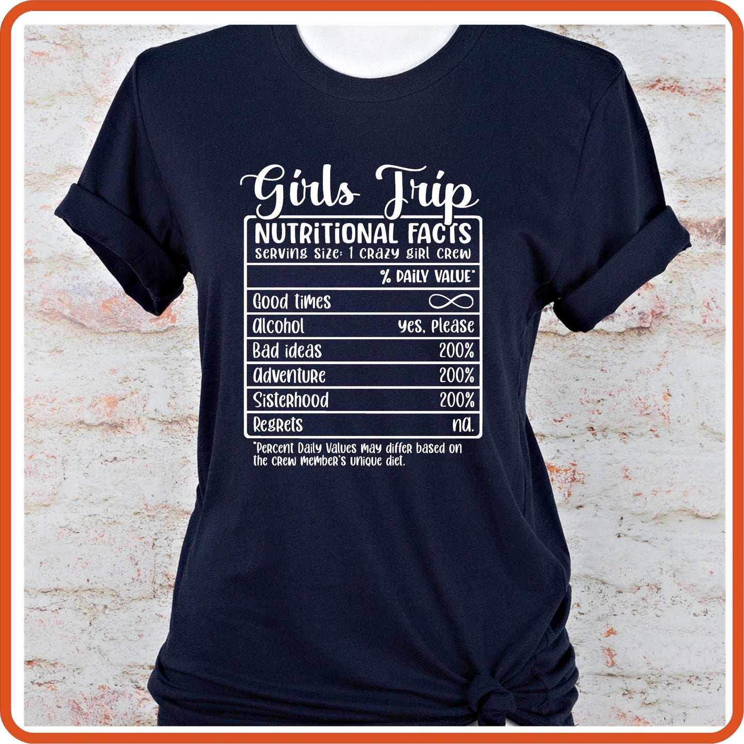 Girls Trip Nutritional Facts Graphic T Shirt| Unisex | Vacation Shirts | SEC Apparel